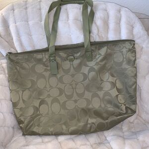 Coach Sage Olive Green Signature Tote